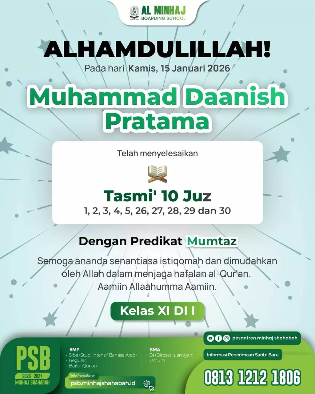 Muhammad Daanish Pratama - Tasmi\' 10 Juz (26-30, 1-5)