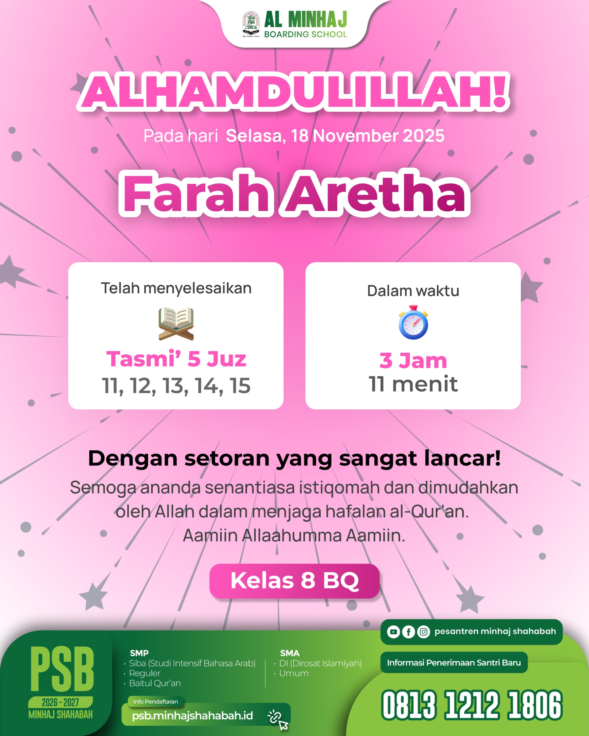 Farah Aretha - Tasmi\' 5 Juz ( 11, 12, 13, 14, dan 15)