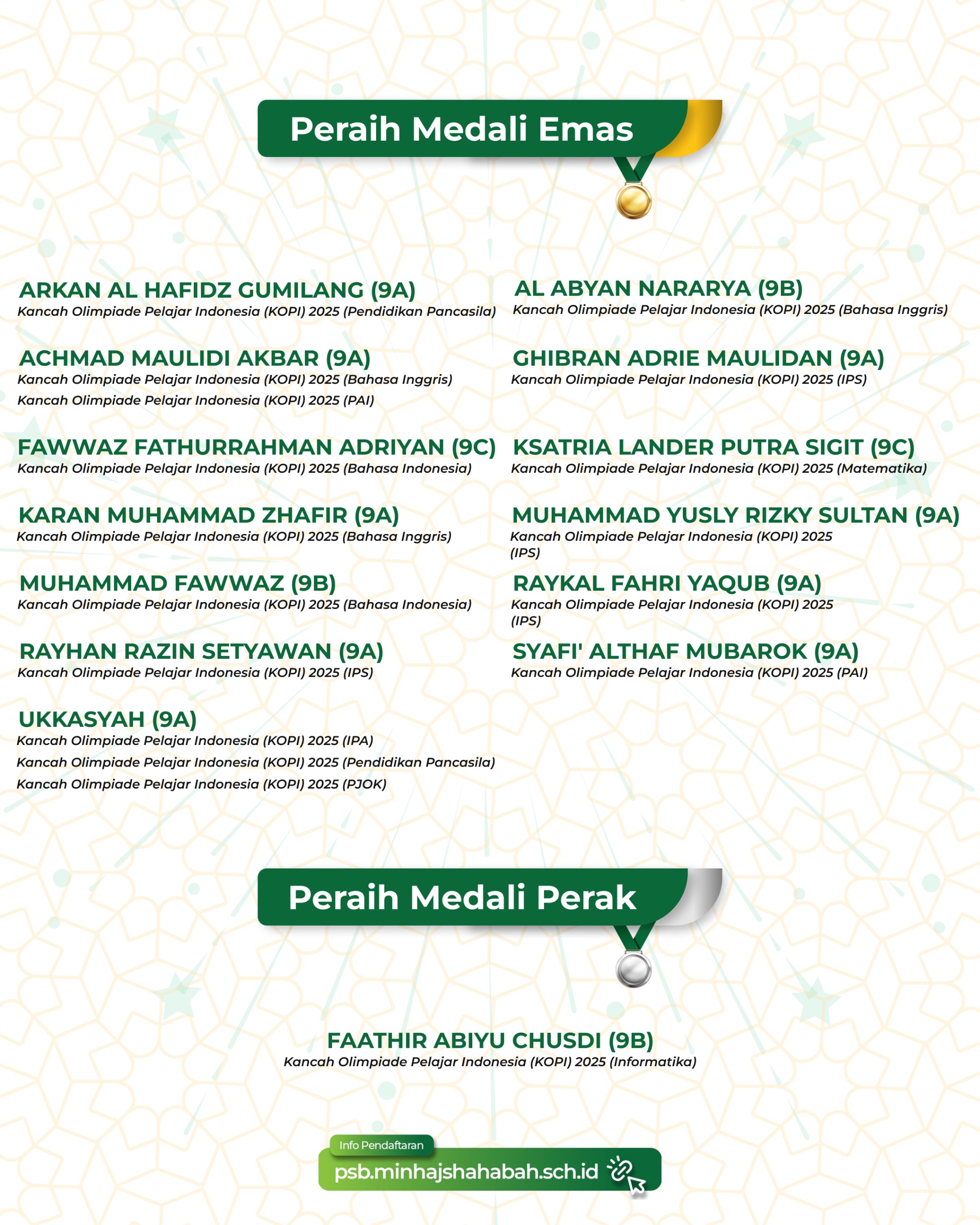 🥇16 Emas 🥈1 Perak 🎉 di Event Nasional , MasyaAllah....😮